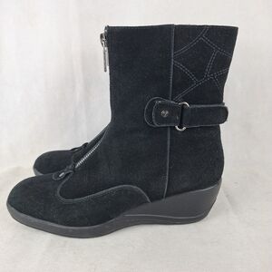 Valdini Phobee Black Suede Leather Winter Snow Boots Size 7